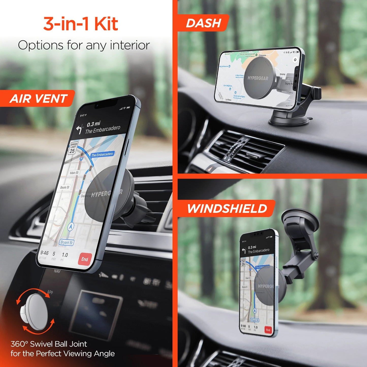 Hypergear Maggrip Magsafe Phone Mount Kit