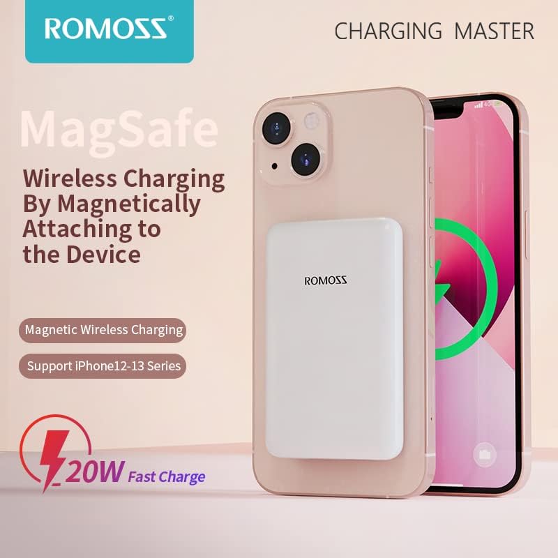 Magnetic Power Bank Battery, 5000Mah Wireless Portable Charger with USB-C Cable, Compatible with Magsafe, Iphone 16/15/14 Series, Samsung S24/S23/S22 and More Android