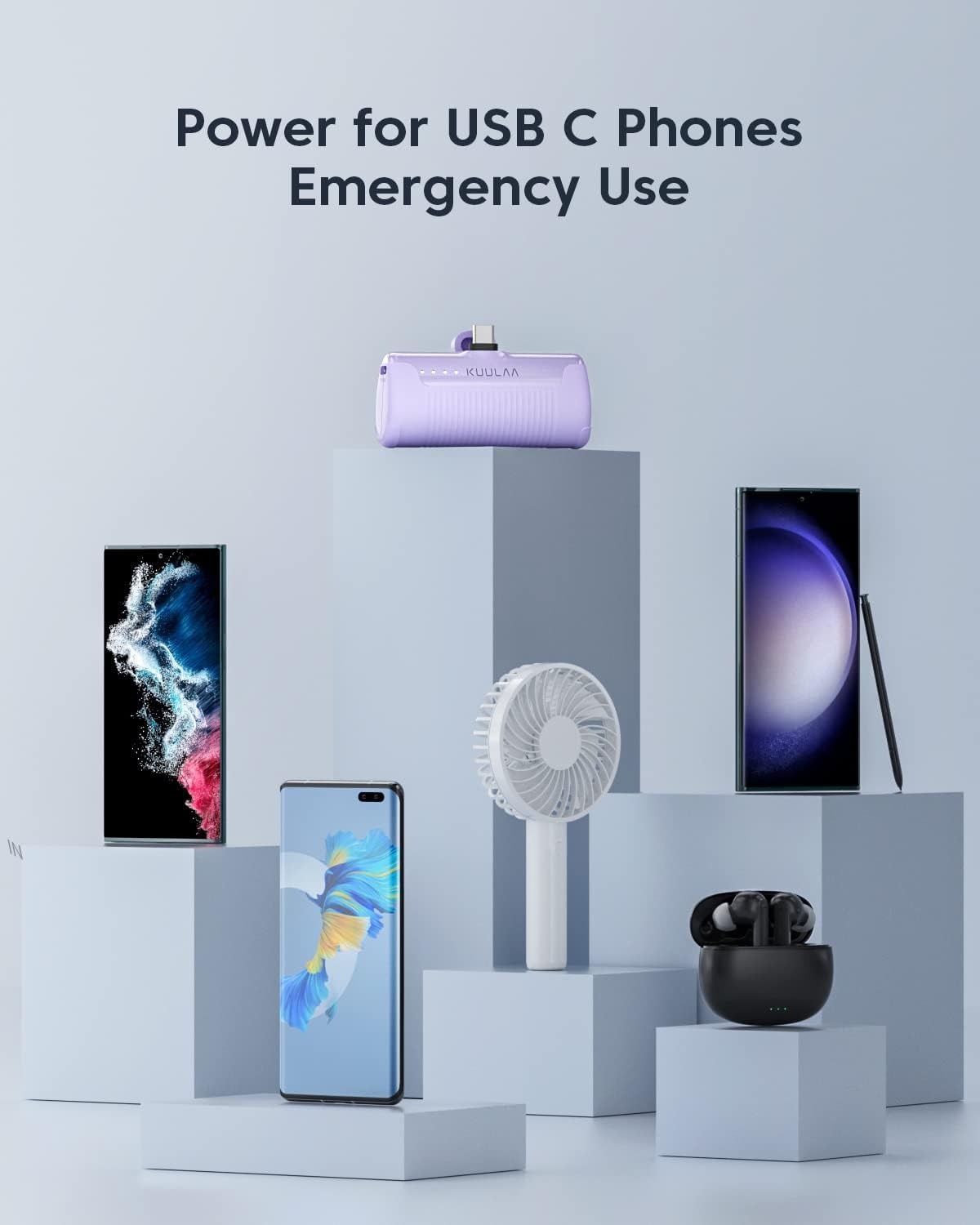 Portable Charger 4500Mah USB C Power Bank, Mini Powerbank Battery Bank Compatible with Iphone 16/15 Samsung - Purple