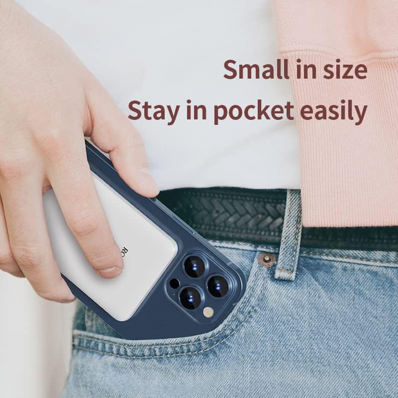 Magnetic Power Bank Battery, 5000Mah Wireless Portable Charger with USB-C Cable, Compatible with Magsafe, Iphone 16/15/14 Series, Samsung S24/S23/S22 and More Android