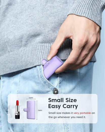 Portable Charger 4500Mah USB C Power Bank, Mini Powerbank Battery Bank Compatible with Iphone 16/15 Samsung - Purple