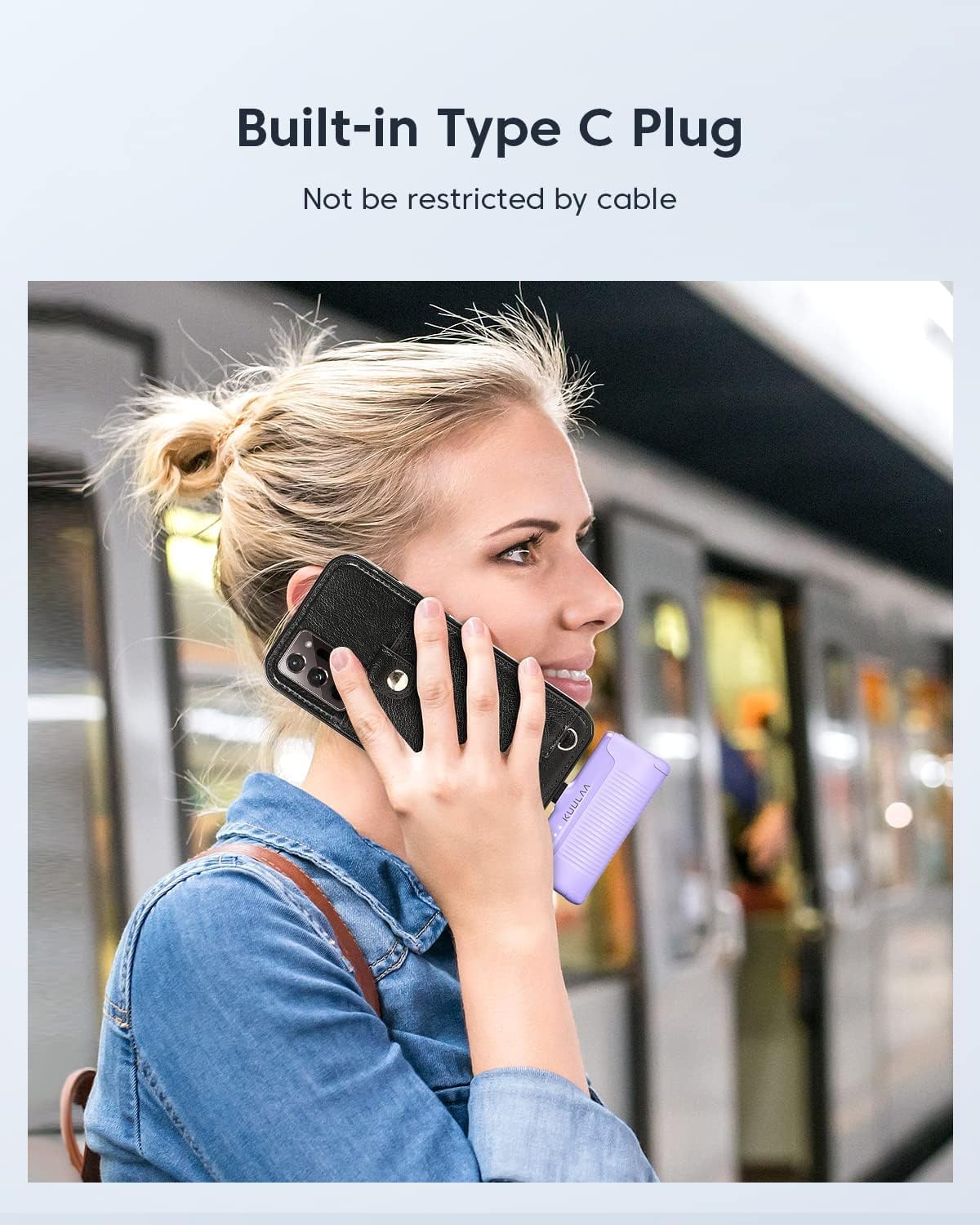 Portable Charger 4500Mah USB C Power Bank, Mini Powerbank Battery Bank Compatible with Iphone 16/15 Samsung - Purple