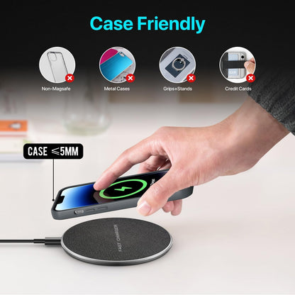 Wireless Charging Pad 20W, Fast Wireless Charger Wireless Phone Charger Compatible with Iphone 12/13/14/15/16, Inductive Charging Station Compatible with Samsung Galaxy S24/S23/S22/S21/Google Pixel