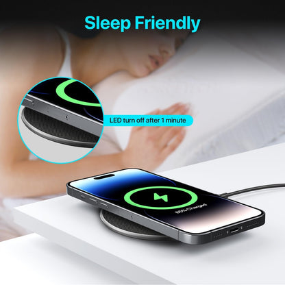 Wireless Charging Pad 20W, Fast Wireless Charger Wireless Phone Charger Compatible with Iphone 12/13/14/15/16, Inductive Charging Station Compatible with Samsung Galaxy S24/S23/S22/S21/Google Pixel